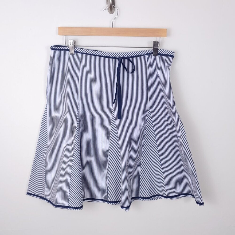 Talbots Natuical Navy Stripe Skirt size 12P